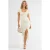 Bloemige U-hals Midi-jurk met Strikdetail
