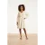 Smashed Lemon Off white jurk met gouden borduursels en taille elastiek |