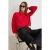 TRENDYOLMİLLA Dames Rood Effen Lang Regular fit Blouses