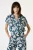 GARCIA Dames Print Blouse Blauw Korte mouw