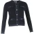Tory Burch Kendra Button-Down Logo Cardigan in zwarte wol