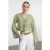 TRENDYOLMİLLA Dames Groen Gestreept Lang Boxy Overhemden