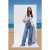 TRENDYOLMİLLA Dames Blauw Effen Wijde pijp Normale taille Jeans