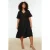Trendyol Curve Dames Zwart Effen Midi Kort Casual A-lijn Grote maten Jurk