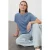 TRENDYOLMİLLA Dames Donkerblauw Effen Lang Regular fit T-shirts