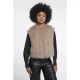 Rino & Pelle Alvita.7002612 rino en pelle faux fur waistcoat with hook & eye closure oat