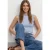 Street One Dames Top in Silk-Look met col in Blauw