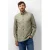 State of Art regular fit twill gemêleerd overhemd – moss green/white