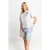 Rich & Royal Crossed Waistband Denim Shorts Organic Denim Blue