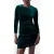 French Connection Velvet Ruched Ls Dress S Dk Green