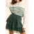 ICode White Knit Sweater With Green Lurex Stripes Off-white