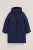 WE Fashion – Meisjes gewatteerde lange jas met capuchon – Regular fit – Donkerblauw –
