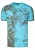 T-shirt met V-hals en all-over skull- en slangprint en suède details