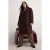 Trendyol Curve Dames Bruin Effen Lang Oversized Grote maten Jassen