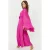 Damesjurken: Roze, effen, lange, mouwloze, elegante avondjurken met normale pasvorm, bescheiden model.