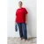 Trendyol Curve Dames Rood Slogan Kort Oversized Grote maten T-shirts