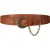 Summum Woman Belt With Buckle And Chain Caramel Coffee