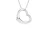 Damesketting met Scheef Hart in 925 Sterling Zilver BICLL041