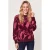 Miss Etam rechtvallende gebreide trui met print – donkerrood/roze