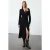 TRENDYOLMİLLA Dames Zwart Effen Midi Lang Casual Blousejurk Jurken
