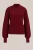WE Fashion – Dames gebreide trui met structuur – Regular fit – Donkerrood – Biologisch katoen –