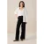 Sissy-Boy wide leg high waist broek met linnen zwart