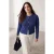 Trendyol Curve Dames Donkerblauw Effen Lang Regular fit Grote maten Blouses
