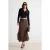 TRENDYOLMİLLA Dames Bruin Effen Maxi Skater Rokken