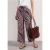 Street One Dames Wide Leg Broek met print en galonstrepen in Rood