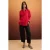 TRENDYOLMİLLA Dames Rood Effen Lang Oversized Overhemden