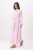 Roze platte maxi-jurk voor dames, lange A-lijn model, geschikt voor hijab