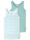 SCHIESSER Onderhemd ‘Fine Rib’  turquoise / jade groen / wit