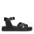 Manfield leren sandalen zwart