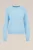 WE Fashion – Dames gebreide trui met opengewerkt dessin – Regular fit – Blauw –