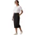 Off White Midi-rok van gestructureerd fleece voor dames (Zwart, Wit)