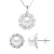 Versiering ketting en oorbellen FLOWER Zoet Water Beads White 9-10 mm 925