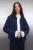 TRENDYOLMİLLA Dames Donkerblauw Effen Lang Oversized Vesten