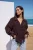 TRENDYOLMİLLA Dames Bruin Effen Lang Oversized Overhemden