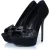 Sergio Rossi zwarte satijnen pumps met strass