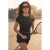 TRENDYOLMİLLA Dames Zwart Effen Kort Getailleerd T-shirts