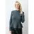 Grace & Mila gebreide gemêleerde trui met peplum en wol – grijs