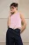 TRENDYOLMİLLA Dames Roze Effen Mouwloos Getailleerd Blouses