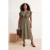 Trendyol Curve Dames Kaki Effen Midi Mouwloos Casual A-lijn Grote maten Jurk