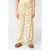 Shoeby high waist casual broek met dierenprint met textuur lichtgeel