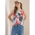 Top met ronde hals en bladprint