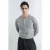Comfort Fit Knop Kraag Lange Mouw T-shirt