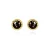Luxenter, 925 sterling zilveren naadim en 18K vergulde onyx zirkonia oorbellen