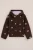WE Fashion – Meisjes oversized teddy jack met stippen – Oversized – Donkerbruin –