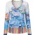 Top met lange mouwen en V-hals met artistieke kustprint