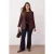 Trendyol Curve Dames Bruin Effen Lang Regular fit Grote maten Blazers